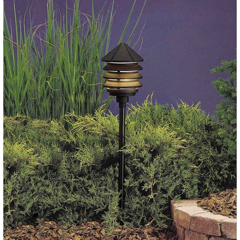 Kichler 15205BKT One Light Path & Spread, Textured Black