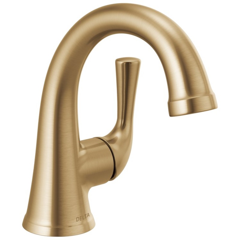 Lavatory Faucet Kayra with Deck Plate 1 Lever ADA WaterSense Brilliance Champagne Bronze 1.2 Gallons per Minute Metal Pop-Up 1/3 Hole