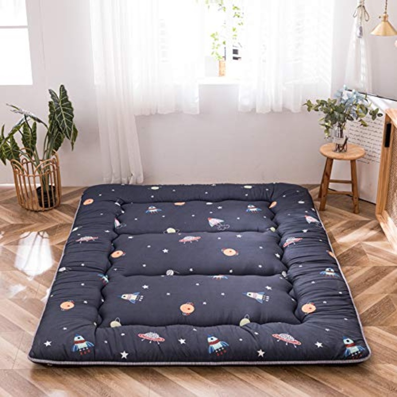Materasso Futon Materasso da Pavimento Morbido Addensato,Materasso Tatami Doppio Singolo Materasso Pieghevole per Dormitorio Studentesco Giapponese,BlackA-90cmx200cm