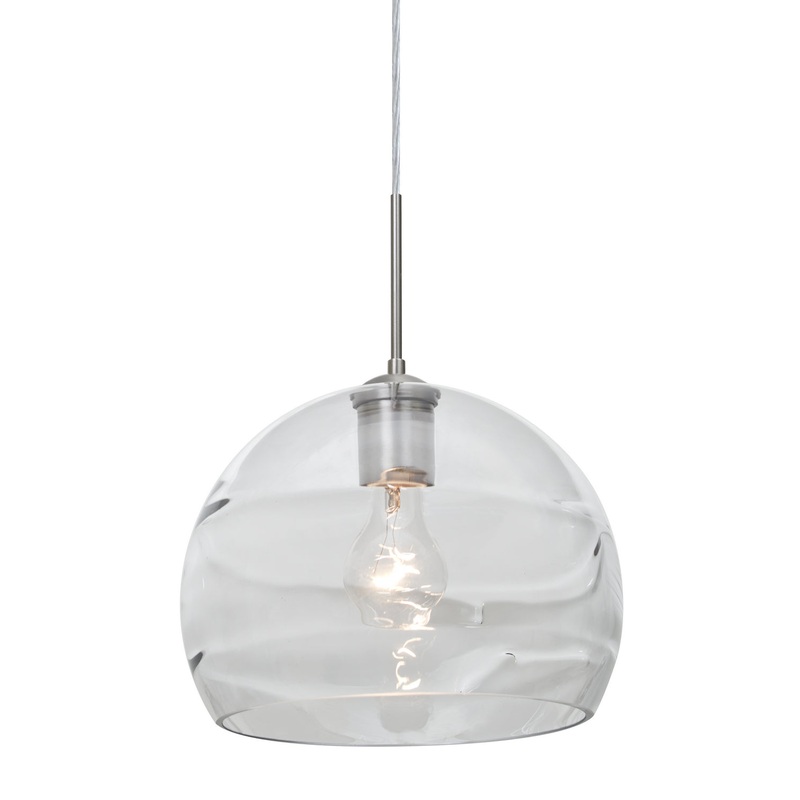 One Light Pendant from the Spirit Collection in Satin Nickel Finish by Besa
