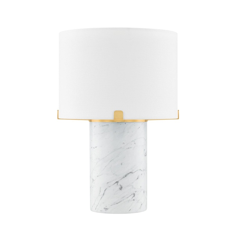 One Light Table Lamp from the Rumi Collection in Aged Brass Finish by Mitzi