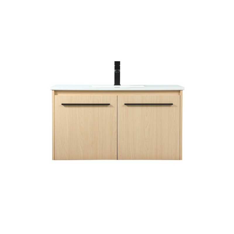 Single Bathroom Vanity from the Penn Collection in Maple Finish by Elegant Lighting
