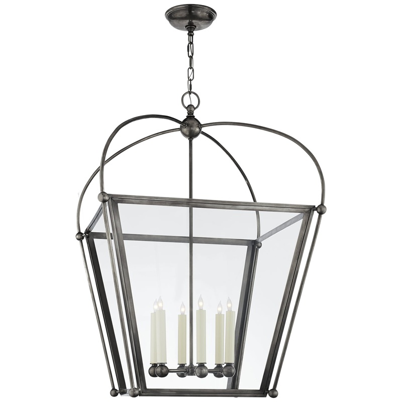 Six Light Lantern from the Riverside Collection in Bronze Finish by Visual Comfort Signature