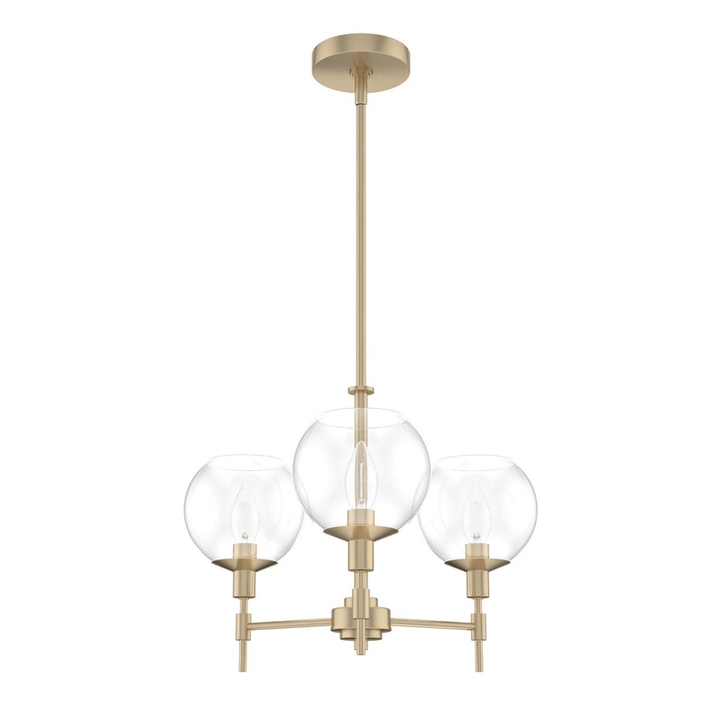Three Light Chandelier from the Xidane Collection in Alturas Gold Finish by Hunter