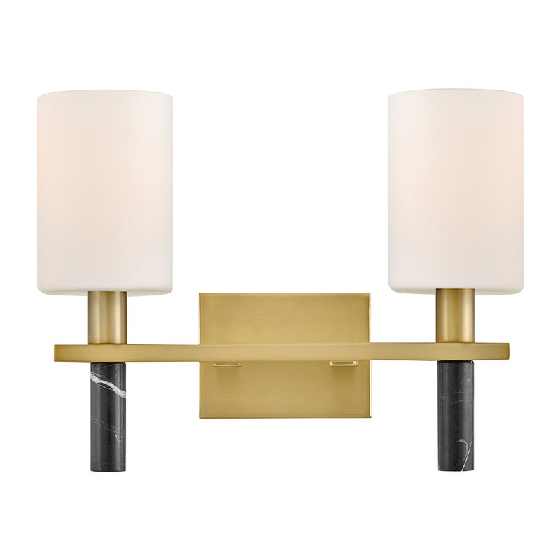 Turin Small Two Light Vanity Lacquered Brass