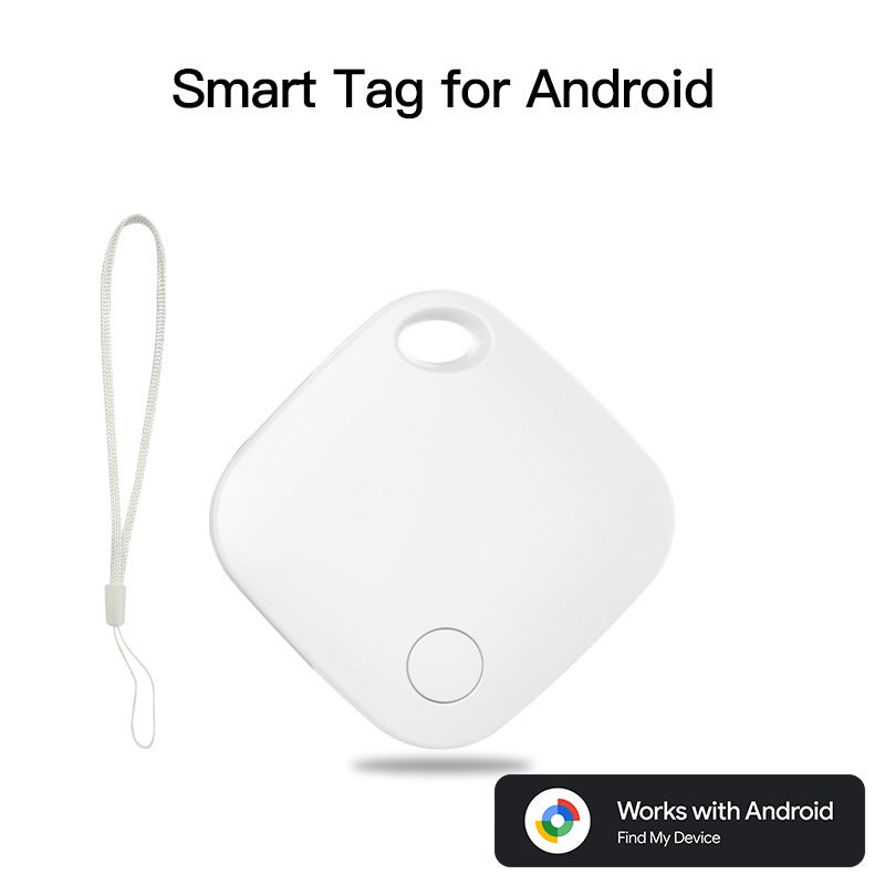 White Smart Item Locator Tag for Android – Google Find My Device Compatible, Anti-Lost Tracker