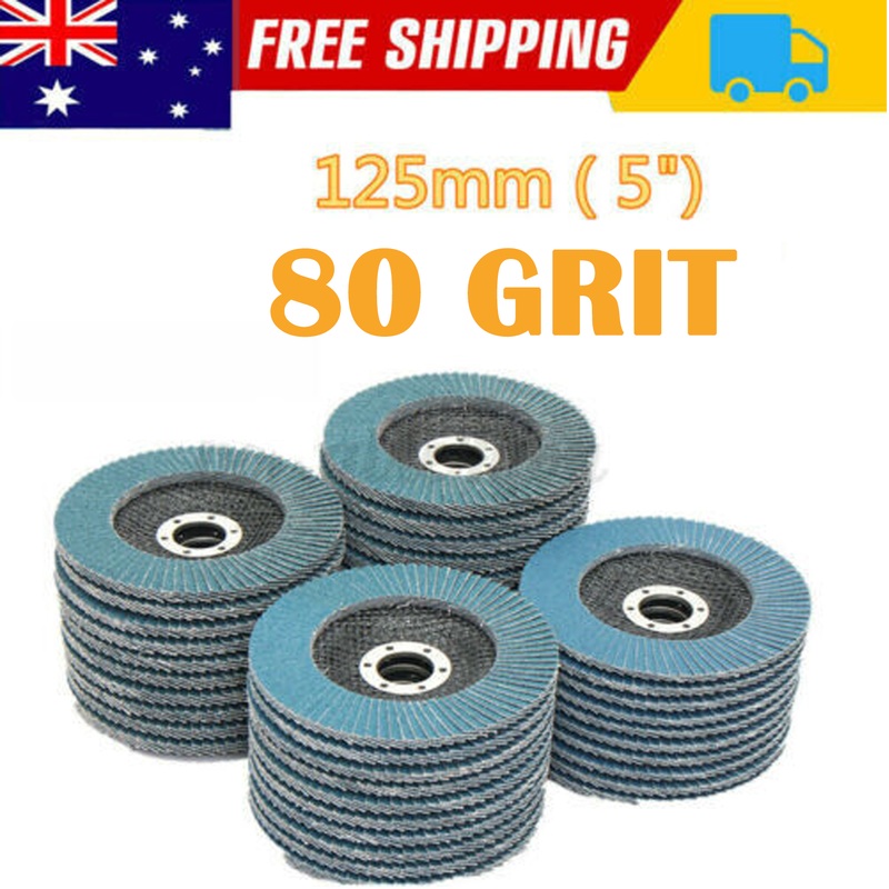 20 PCS 80 Grit Grinding Wheel 5” 125MM Angle Grinder Flap Sanding Disc AU