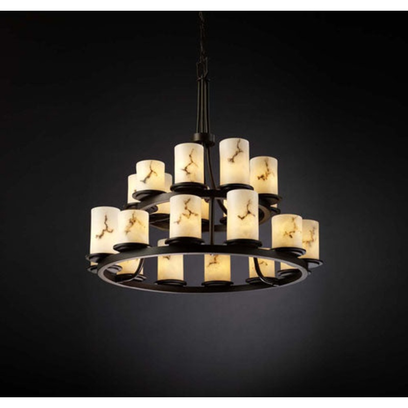 21 Light Chandelier from the LumenAria Collection in Dark Bronze Finish by Justice Designs