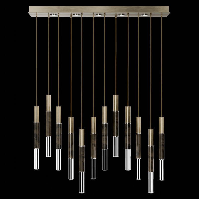 Antonia 61″W Rectangular Pendant Soft Gold Leaf/Nickel/Charcoal