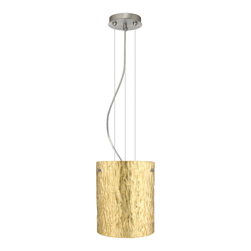 Besa 1KG-4006GS-LED-SN Tamburo One Light Pendant Satin Nickel