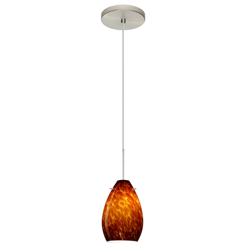 Besa 1XT-171318-LED-SN Pera One Light Pendant Satin Nickel
