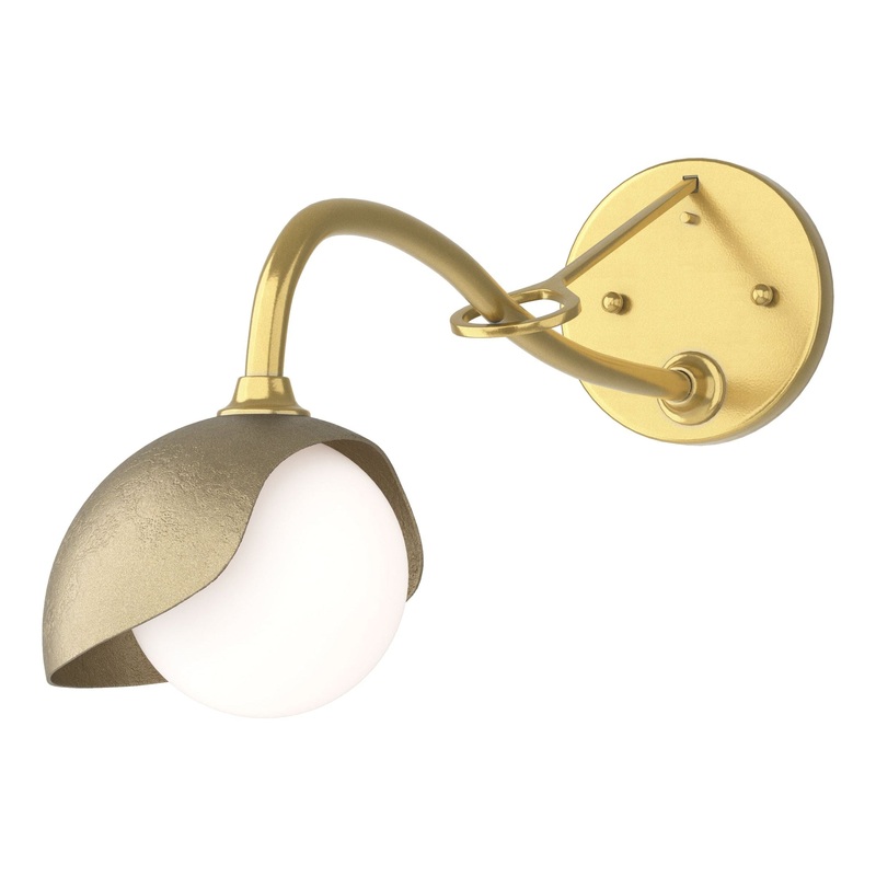 Brooklyn 1-Light Single Shade Long-Arm Sconce Modern Brass Soft Gold
