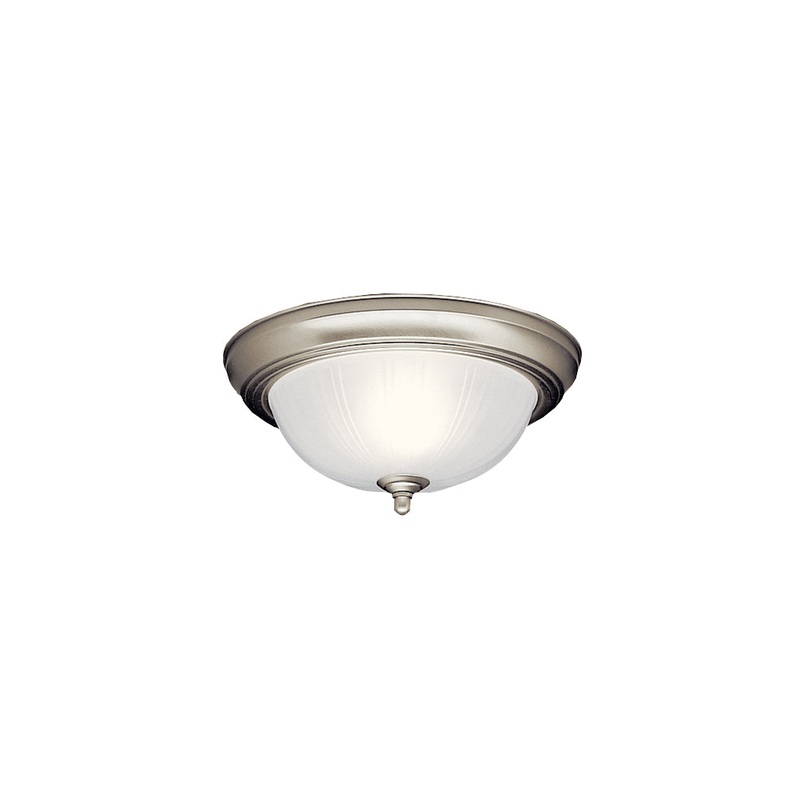 Kichler 8653NI Two Light Flush Mount, Brushed Nickel