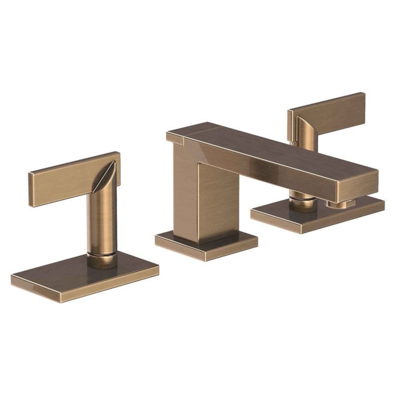 Lavatory Faucet Metro Widespread 8 to 20 Inch Spread 2 Lever ADA Antique Brass 1.2 Gallons per Minute Brass Spout Height 2-1/2 Inch