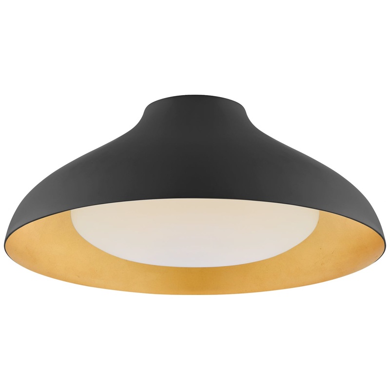 LED Flush Mount from the Agnes Collection in Matte Black Finish by Visual Comfort Signature