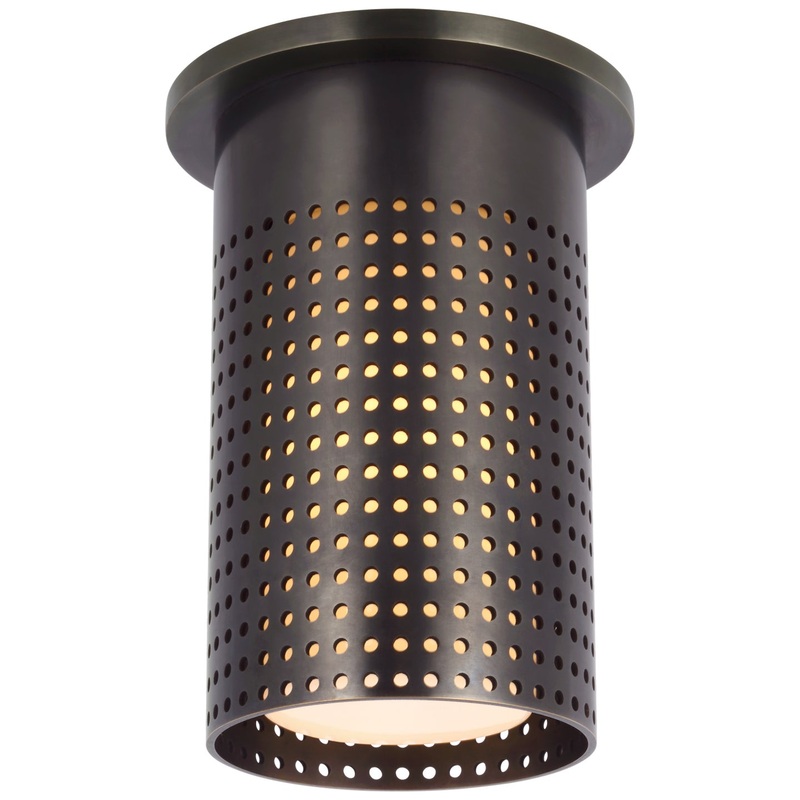 LED Flush Mount from the Precision Collection in Bronze Finish by Visual Comfort Signature