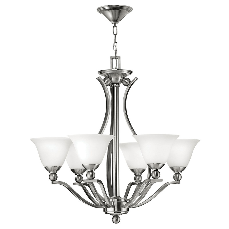 LED Foyer Pendant from the Bolla Collection in Brushed Nickel Finish by Hinkley