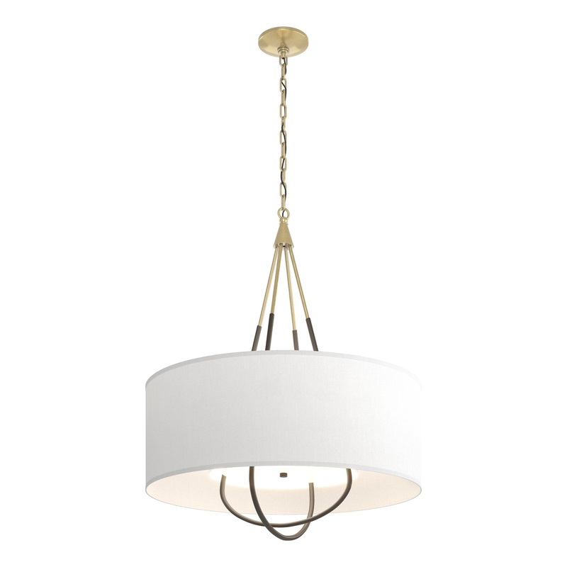 Loop Pendant Modern Brass Dark Smoke Natural Anna Shade (SF)