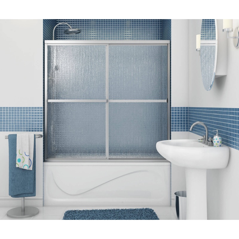 MAAX 105410-970-084-000 Polar 54-59  x 57 in. Bypass Tub Door for Alcove Installation with Raindrop glass in Chrome