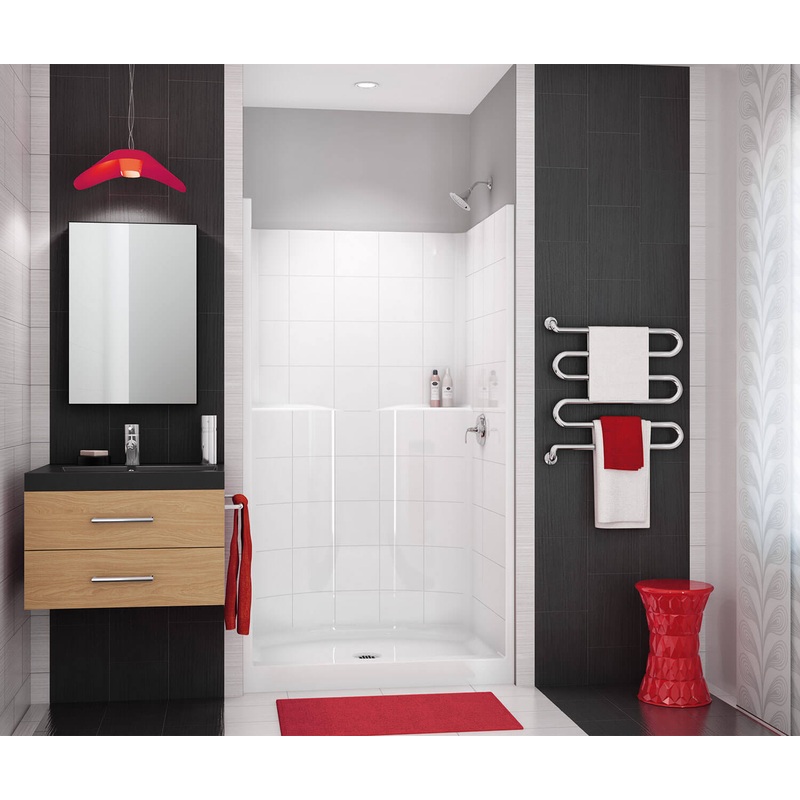 MAAX 105932-000-002-000 SST42 42 x 34 AcrylX Alcove Center Drain One-Piece Shower in White