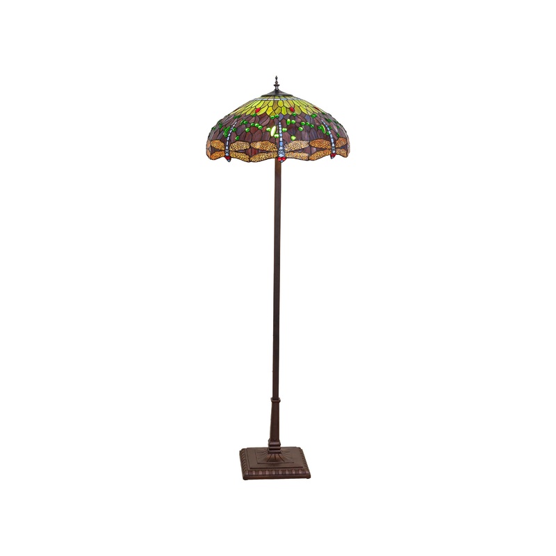 Meyda Tiffany Hanginghead Dragonfly 3-Light Floor Lamp – Mahogany Bronze 229124