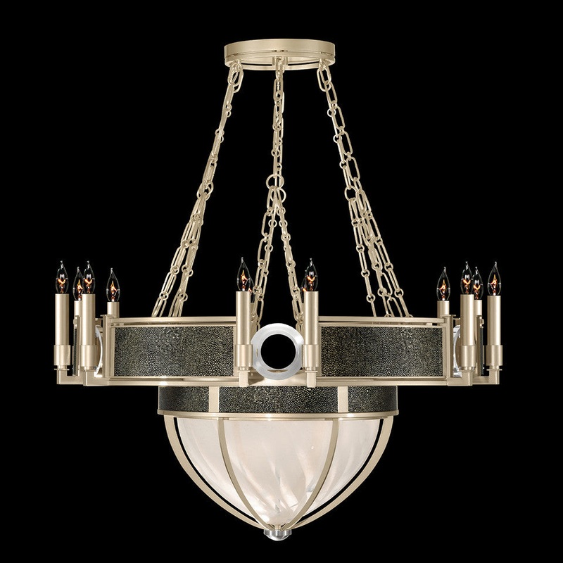 Mirage 35.75″W Round Chandelier Champagne/Nickel/Black Knight