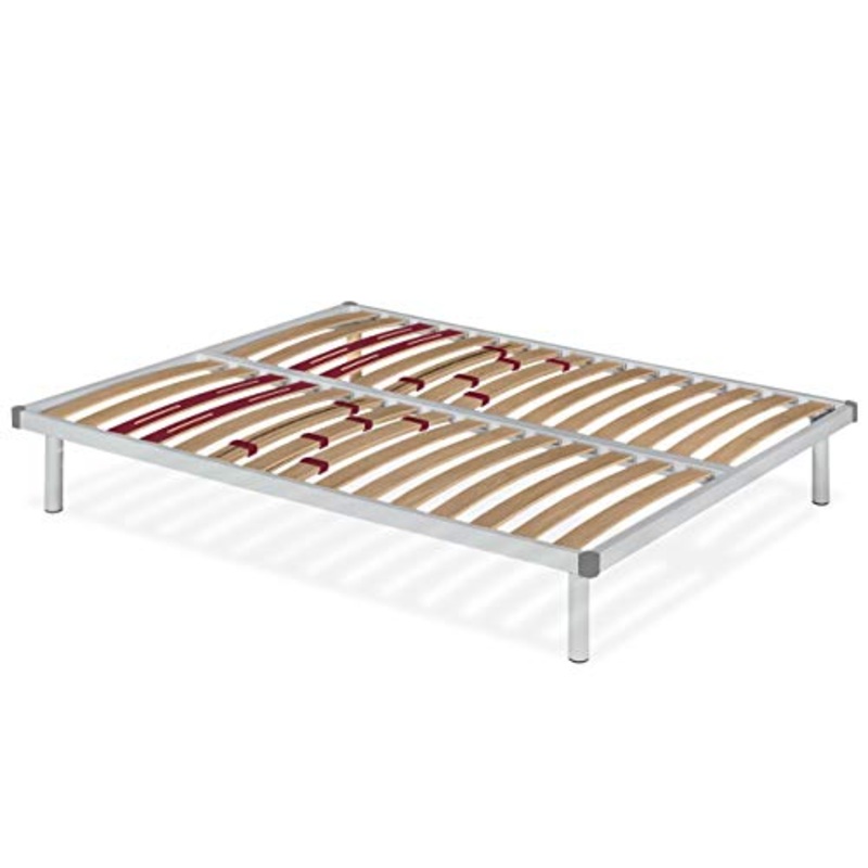 PESSOTTO Rete letto matrimoniale a doghe in legno Olimpia 160x190cm, Rete ortopedica con telaio in ferro e sistema mono-doga da 68mm in legno – Rete letto Made in Italy