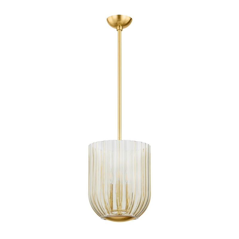 Three Light Lantern from the Cece Collection in Aged Brass Finish by Mitzi