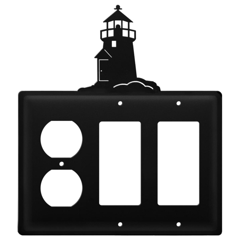 Village Wrought Iron EOGG-10 Triple Lighthouse Single Outlet and Double GFI Cover CUSTOM Product
