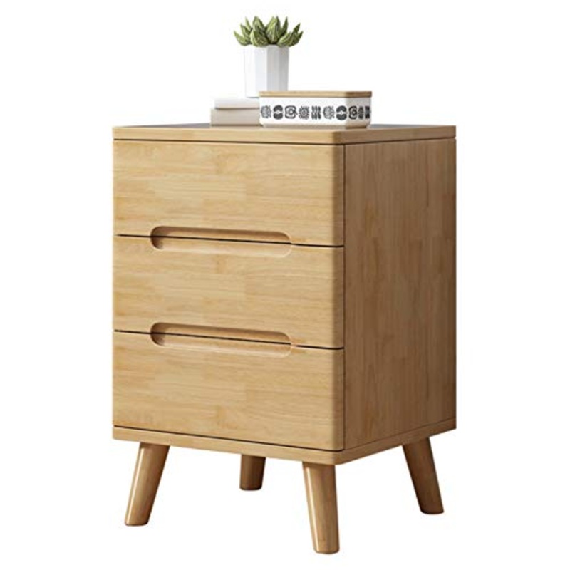 XMSIA Comodini Cabinetto in Legno massello Curvo Camera da Letto Cabined Cabinet Cabinet Cabinetto Cassettiera a Tre cassetti Cassettiera Mobili Soggiorno Camera da Letto