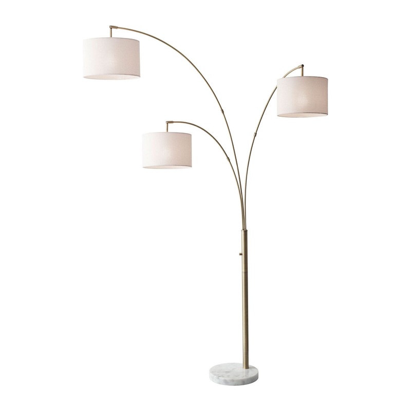 Bowery 3-Arm Arc Lamp Antique Brass