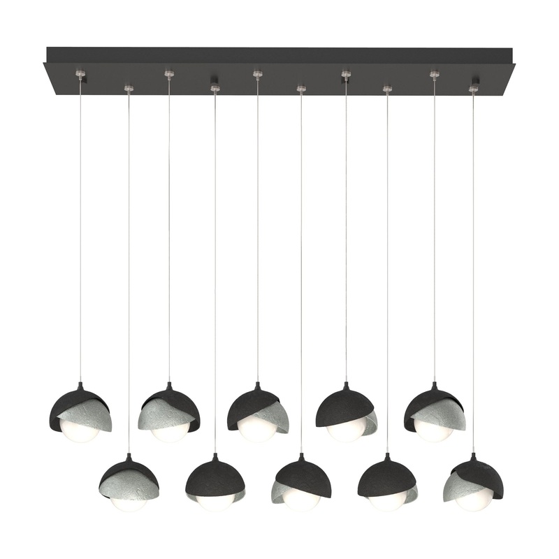 Brooklyn 10-Light Double Shade Pendant Black Vintage Platinum