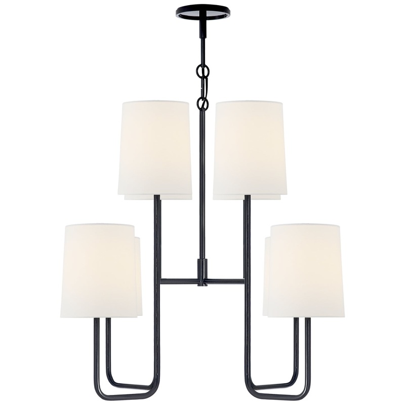 Eight Light Chandelier from the Go Lightly Collection in Charcoal Finish by Visual Comfort Signature
