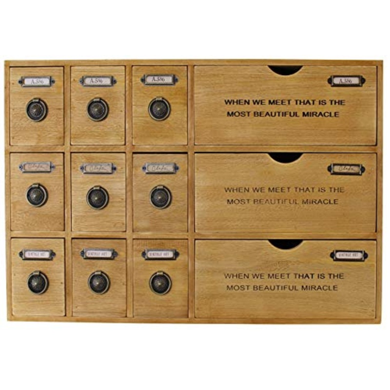 Geko – Cassettiera rustica con 12 cassetti, cassetti