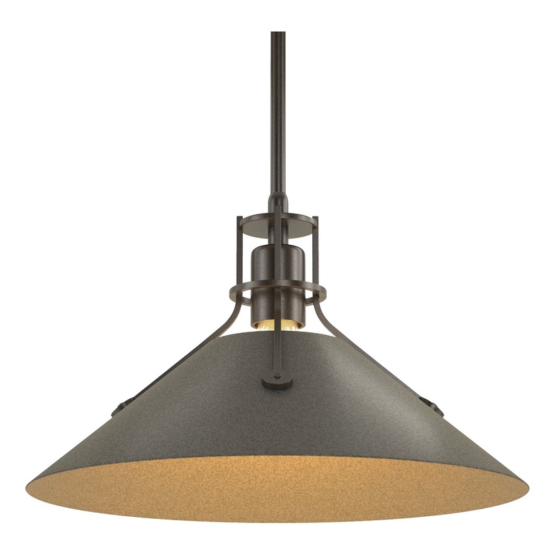 Henry Medium Steel Shade Pendant Oil Rubbed Bronze Natural Iron