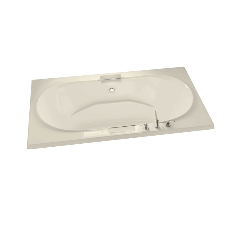 MAAX 101250-109-004 Antigua 72 x 42 Acrylic Drop-in Center Drain Combined Hydrosens & Aerosens Bathtub in Bone