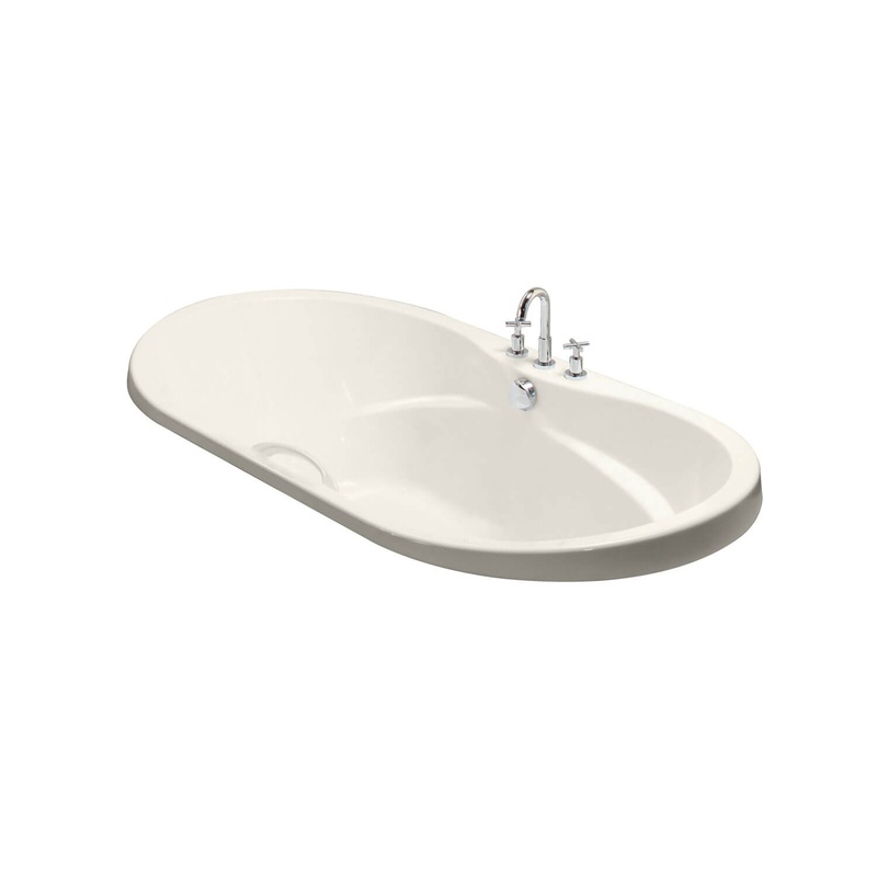 MAAX 102865-094-007 Living 6642 Acrylic Drop-in Center Drain Combined Hydromax & Aerofeel Bathtub in Biscuit