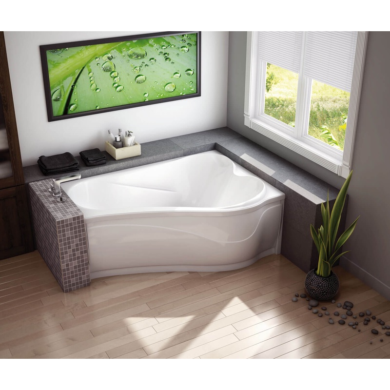 MAAX 105728-L-109-001 Murmur 6043 ASY Acrylic Drop-in Left-Hand Drain Combined Hydrosens & Aerosens Bathtub in White