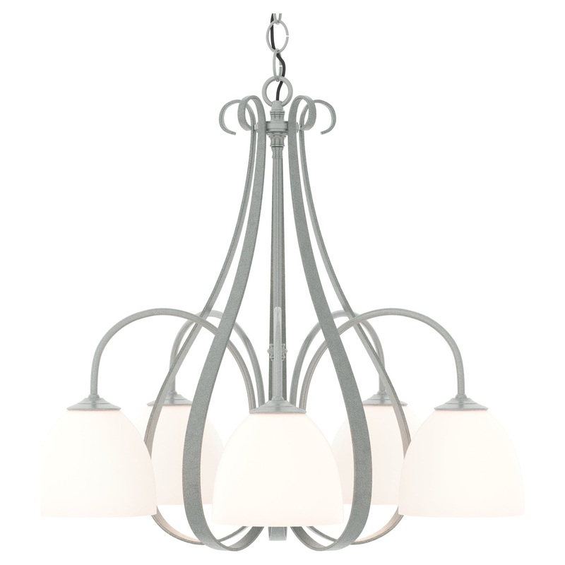 Sweeping Taper 5-Arm Chandelier Vintage Platinum