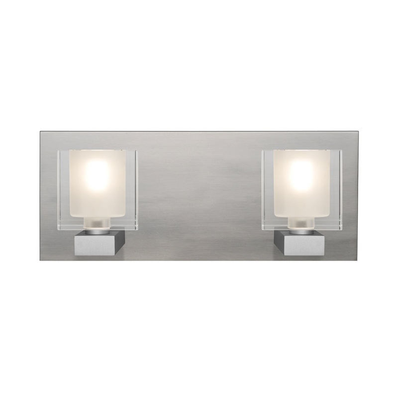 Two Light Vanity from the Bolo Collection in Satin Nickel Finish by Besa
