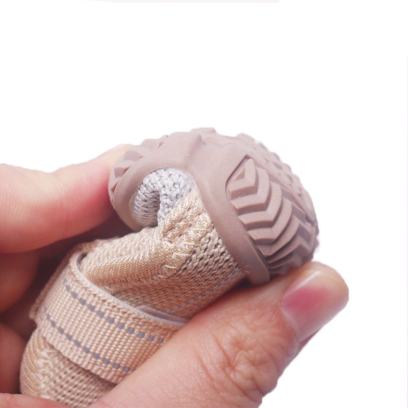 2# Khaki Breathable Woven Dog Shoes for Small to Medium Dogs – Non-Slip, Durable, Anti-Dirty Paw Protectors