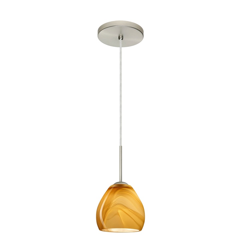 Besa 1BT-4122HN-SN Bolla One Light Pendant Satin Nickel