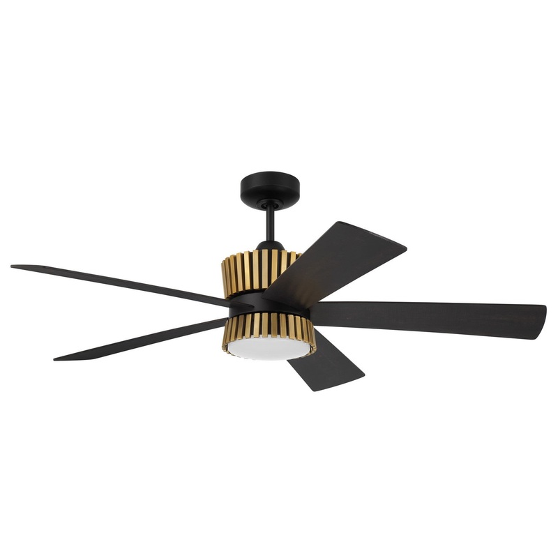 Craftmade TRY52FBSB5 Theiry 52″Ceiling Fan Flat Black/Satin Brass