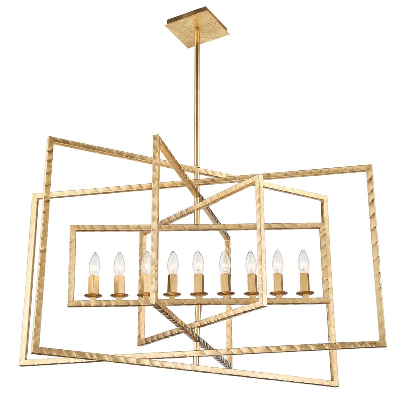 Crystorama 337-GA Capri Nine Light Chandelier Antique Gold