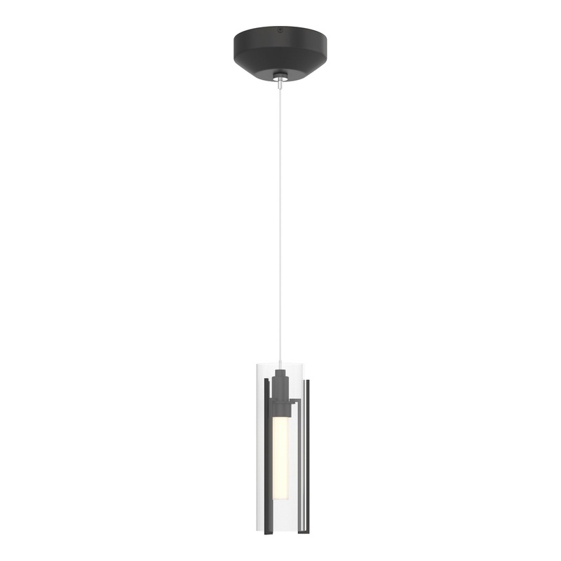 Exos Glass Low Voltage Mini Pendant Black Clear Glass (ZM)