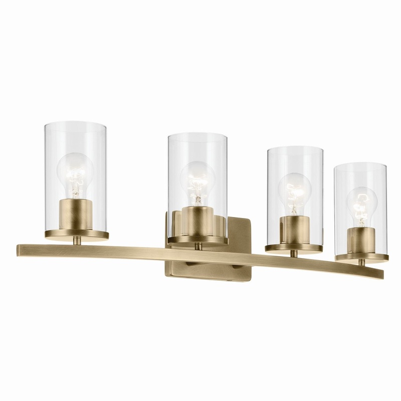Four Light Bath from the Crosby Collection in Natural Brass Finish by Kichler