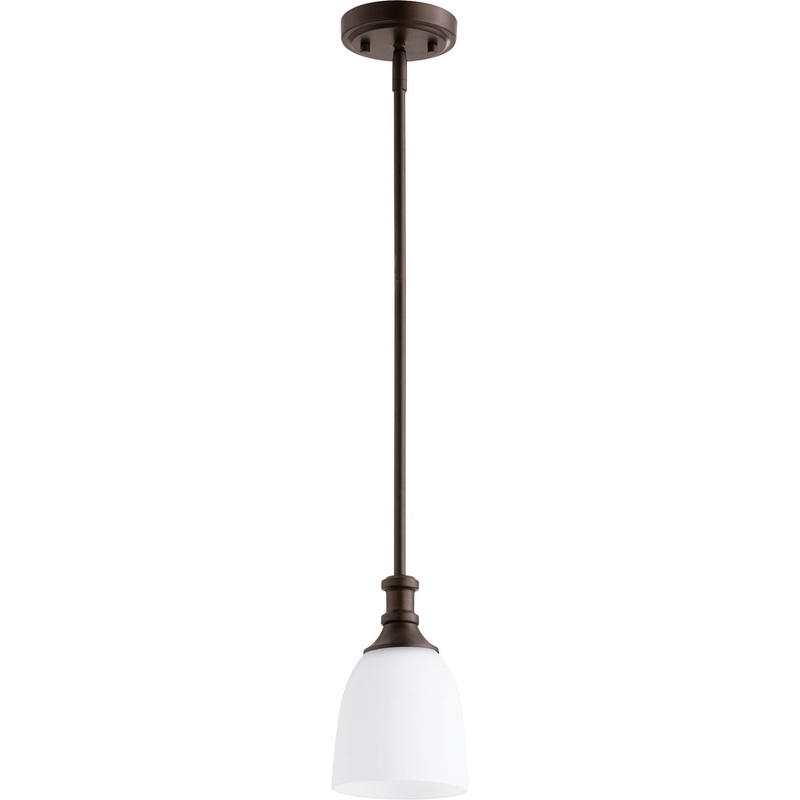 One Light Pendant from the Richmond Collection in Oiled Bronze Finish by Quorum