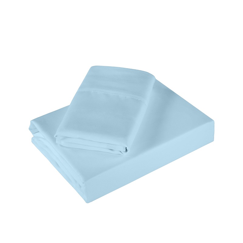 Royal Comfort 1200 Thread Count Sheet Set 4 Piece Ultra Soft Satin Weave Finish – Queen – Sky Blue