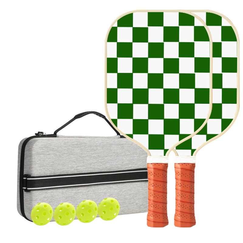 Set 5 White And Green T700 Carbon Fiber Pickleball Paddle Set – 2 Paddles, 4 Balls, and Portable Carry Bag for Adults and Students