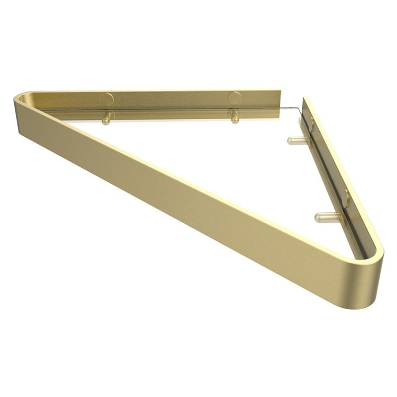 Shower Basket Odile Suite Corner Shelf with Clear Glass Brushed Gold 9.5 x 9.5 Inch Glass/Aluminum Wall Mount